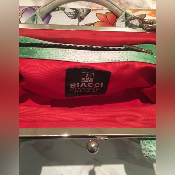 Biacci Hand Painted Handbag Authentic Designer Crossbody Purse - Picture 5 of 9